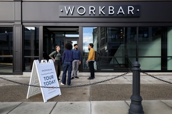 Remote teams coworking at Workbar 