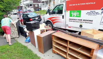 boston people moving from a house with a uhaul