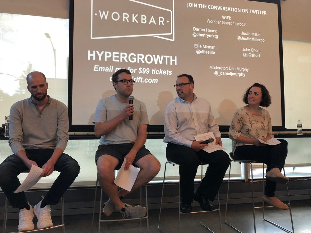  Justin Miller, John Short, Darren Henry and Ellie Mirman at Workbar