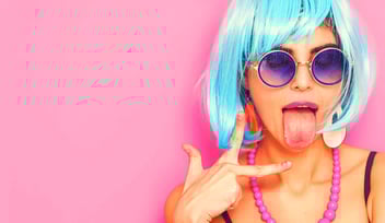 woman with peace sign 