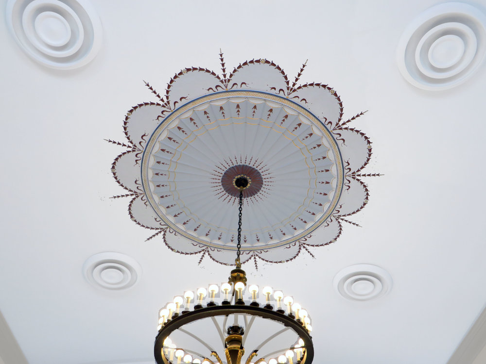 Ceiling Medallion- white painted to filigree