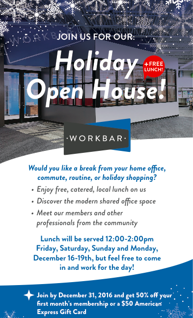 workbar holiday open house card