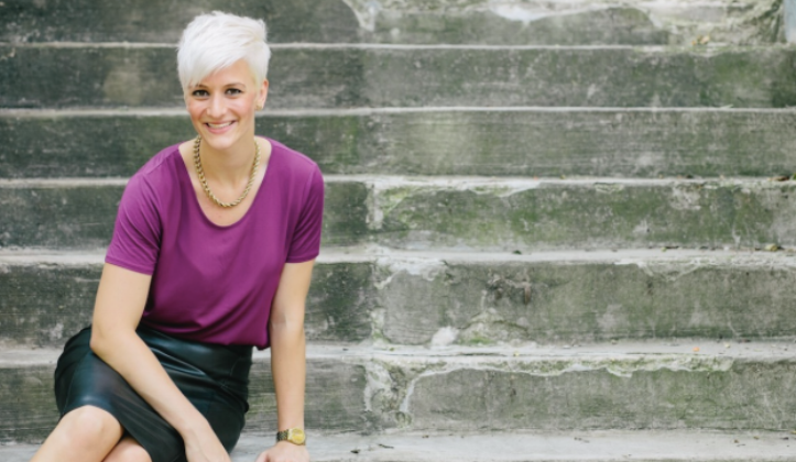 woman smiling sitting