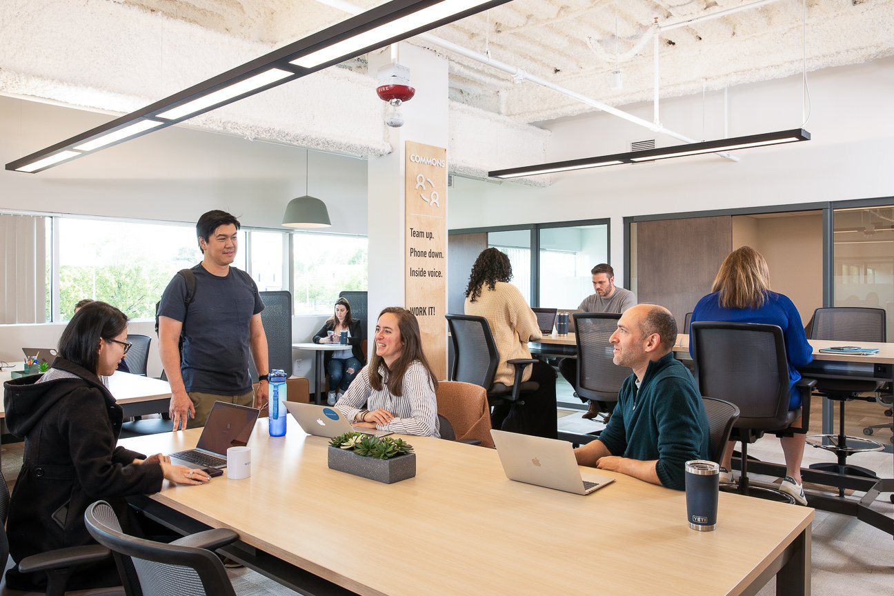 coworking open space with people at work