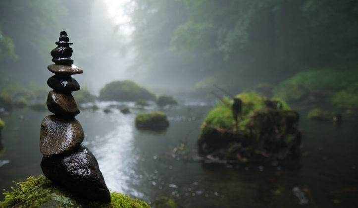 river cairn