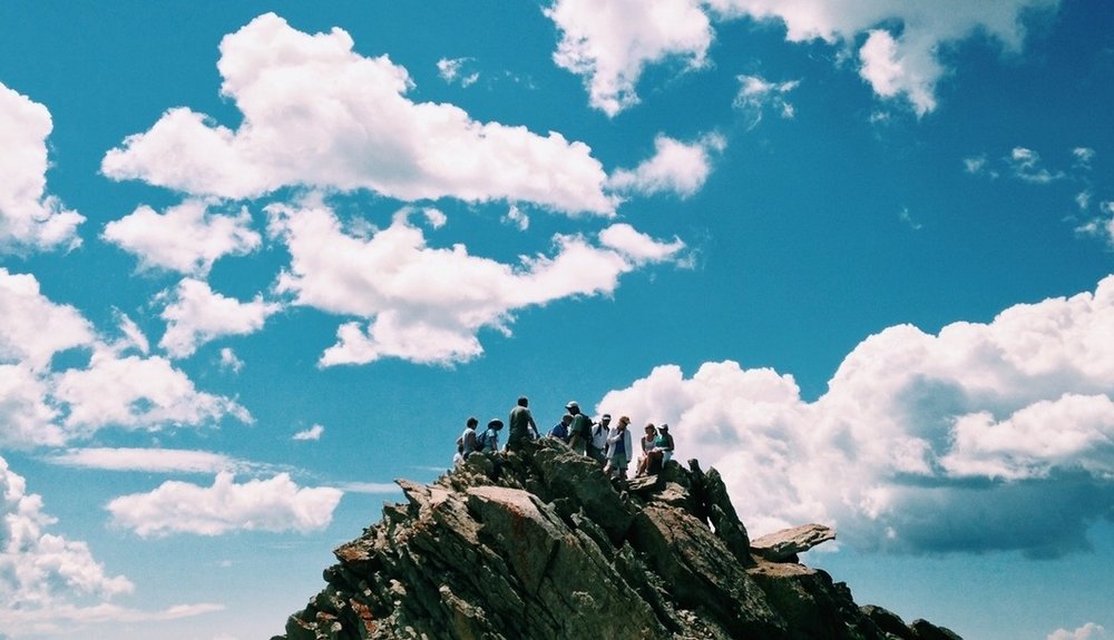 mountain with clouds