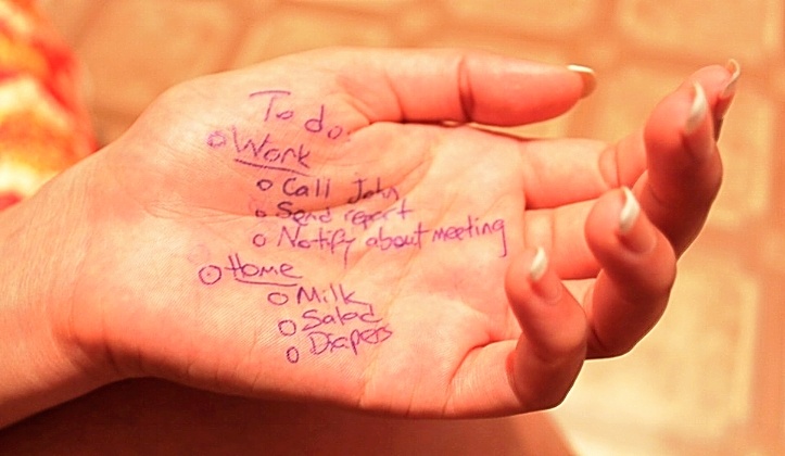 to do list written on hand